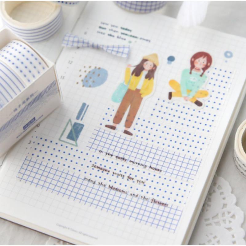 Decorative Tape - Simple Grid Washi Tape Set -