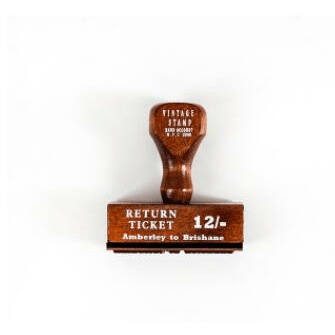 Stamps - Vintage Wooden Rubber Stamp - Return ticket